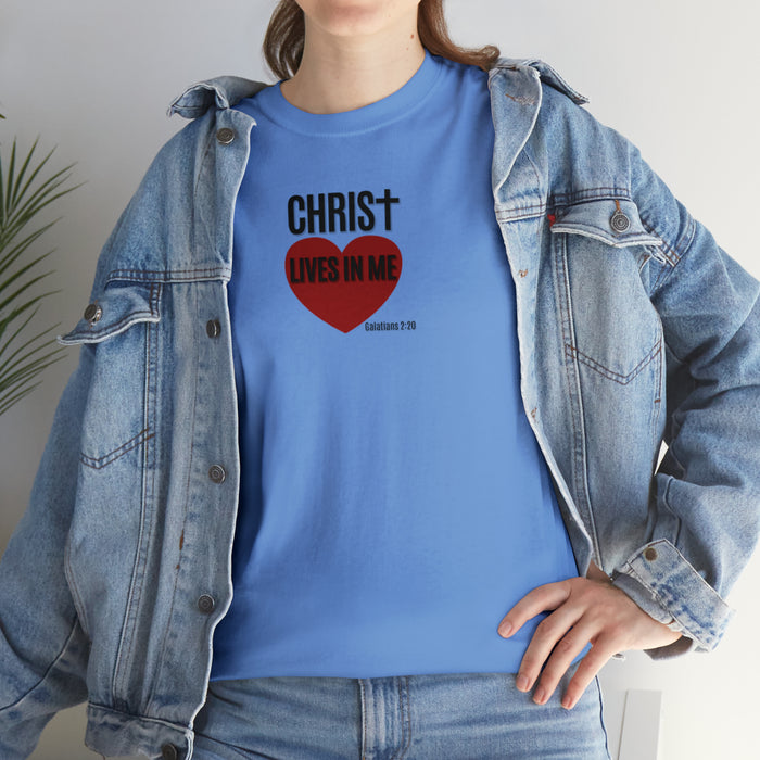 Christ Lives in Me Women’s Unisex Heavy Cotton Tee