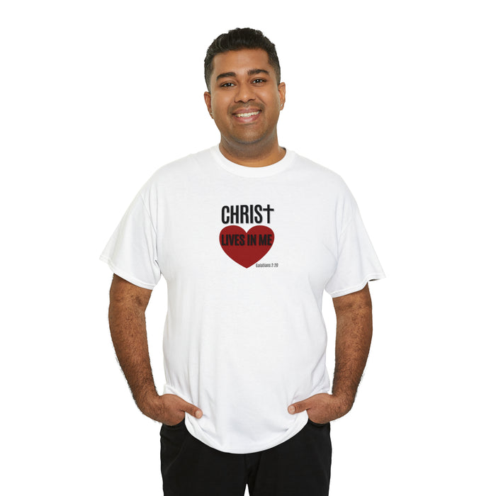Christ Lives in Me Women’s Unisex Heavy Cotton Tee