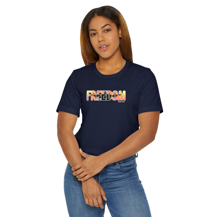 Freedom Sunset T-Shirt — Minimalist Pride Freedom Graphic Tee