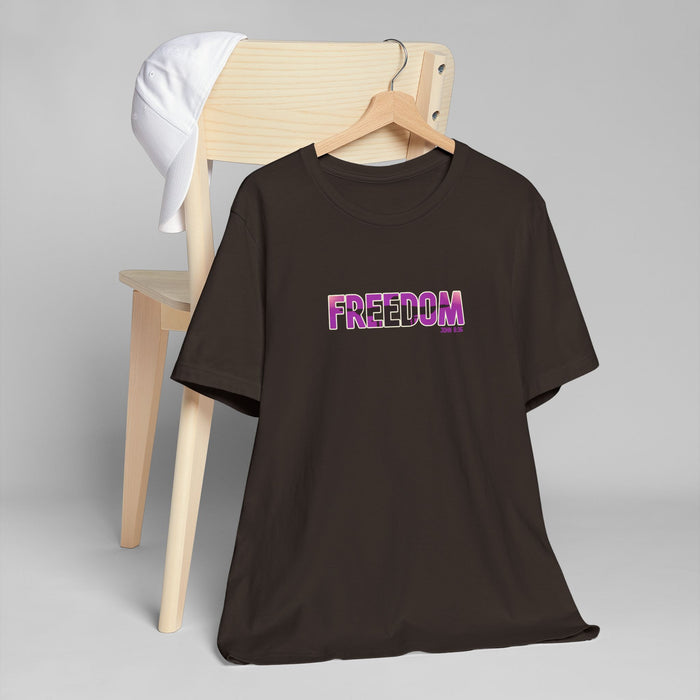 Freedom Graphic Tee — Bold Pink Gradient "FREEDOM" T-Shirt