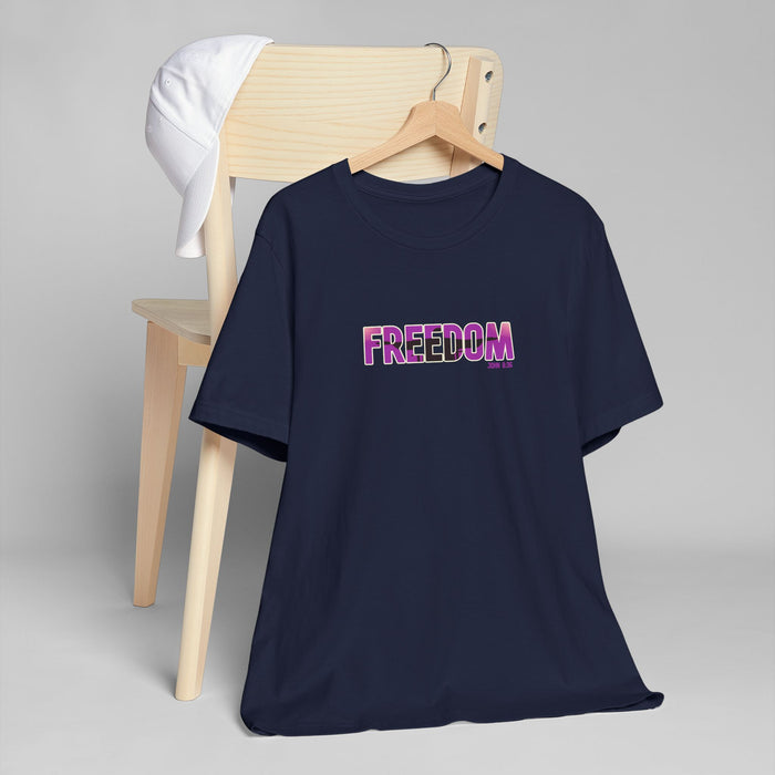 Freedom Graphic Tee — Bold Pink Gradient "FREEDOM" T-Shirt