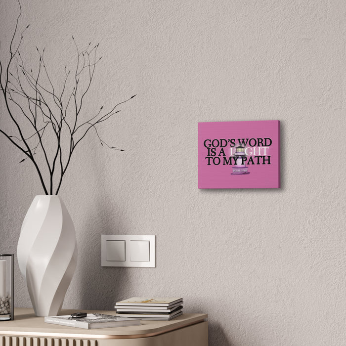 God's Word Is a Light to My Path Canvas Wall Art — Psalm 119:105 Inspirational Christian Decor