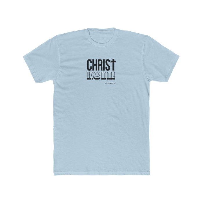 Christ Lives in Me Men's Cotton Crew Tee