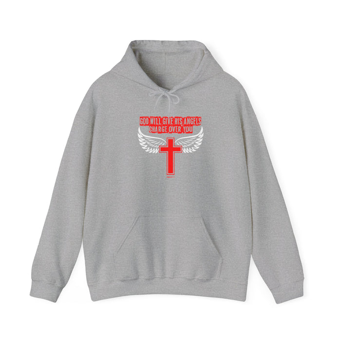 God Will Give His Angels Charge Over You Men’s Unisex Heavy Blend™ Hooded Sweatshirt