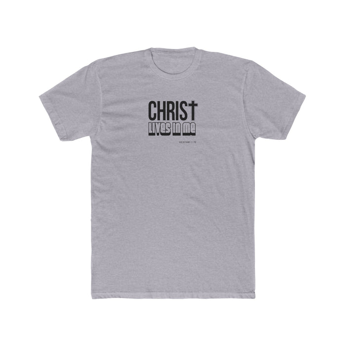 Christ Lives in Me Men's Cotton Crew Tee