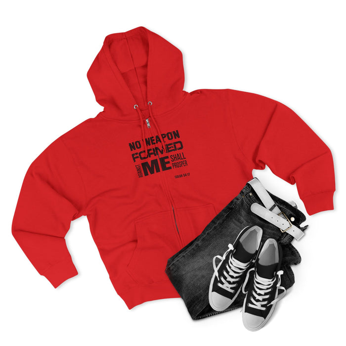 No Weapon Formed Against Me Shall Prosper Unisex Zip Hoodie