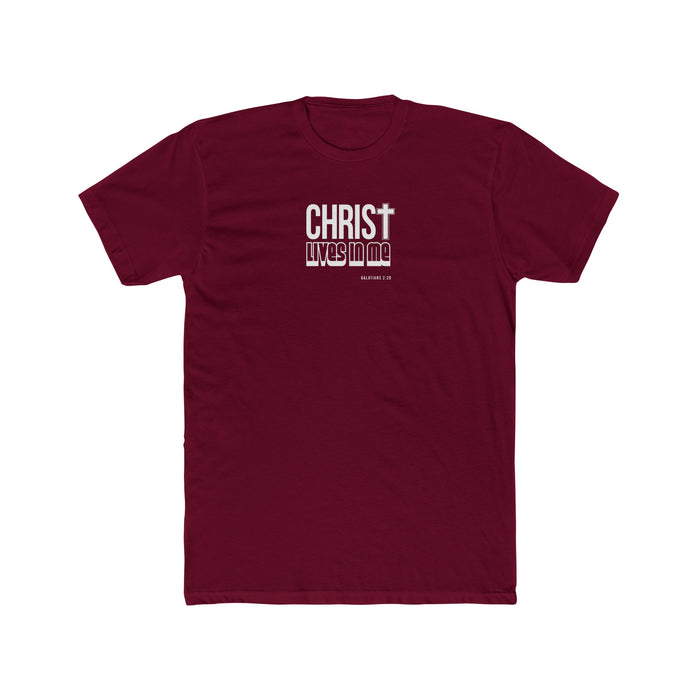 Christ Lives in Me Men's Cotton Crew Tee