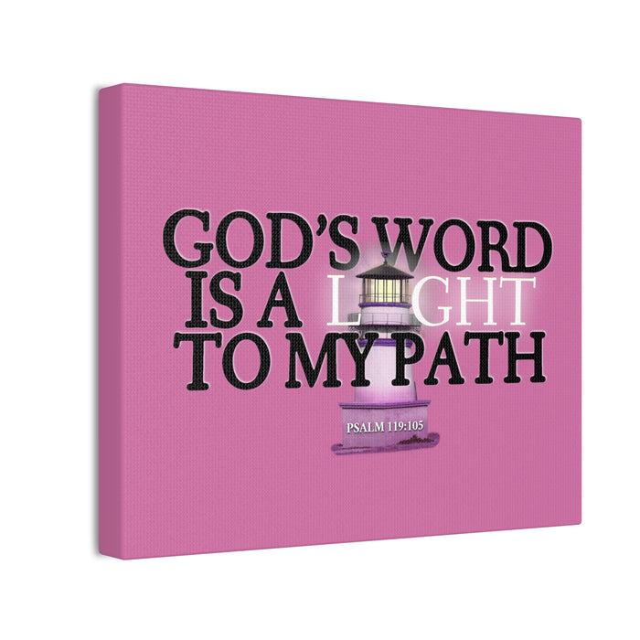God's Word Is a Light to My Path Canvas Wall Art — Psalm 119:105 Inspirational Christian Decor