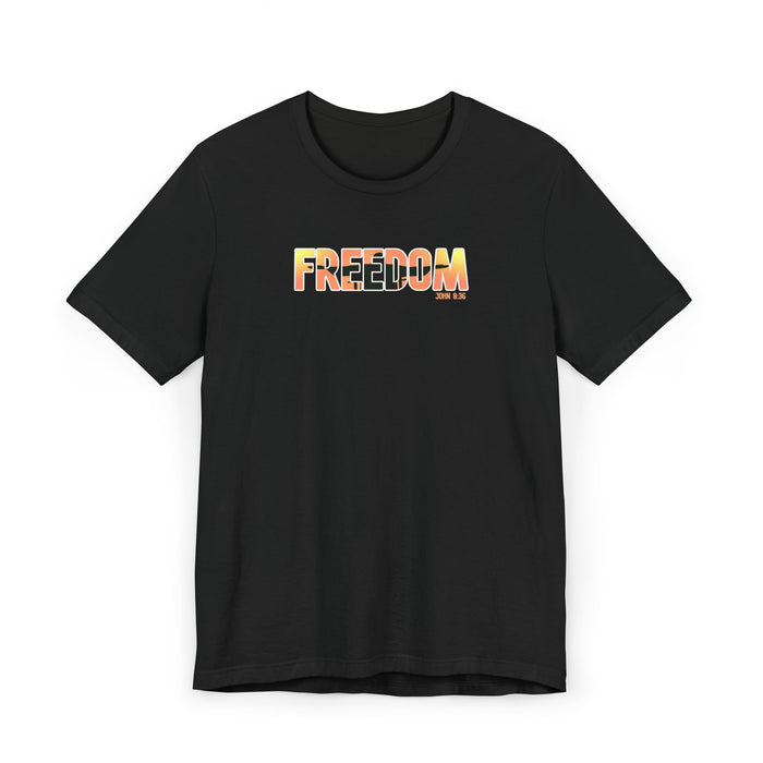 Freedom Sunset T-Shirt — Minimalist Pride Freedom Graphic Tee
