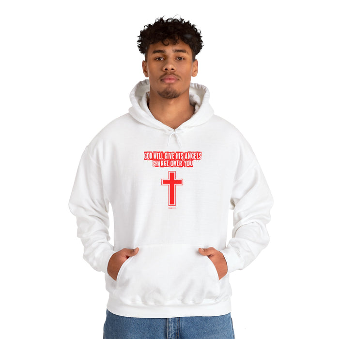 God Will Give His Angels Charge Over You Men’s Unisex Heavy Blend™ Hooded Sweatshirt