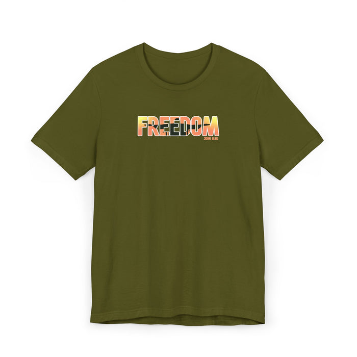 Freedom Sunset T-Shirt — Minimalist Pride Freedom Graphic Tee