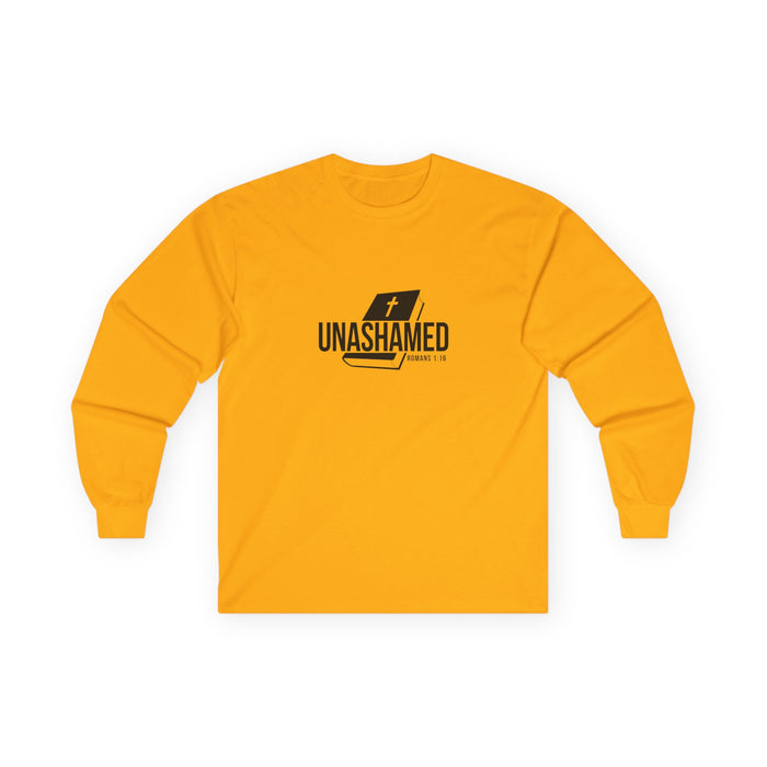 Unashamed Women’s Unisex Long Sleeve Tee - Unashamed Faith Shirt for Believers, Christian Apparel, Inspirational Gift, Casual Wear, Spiritual Fashion