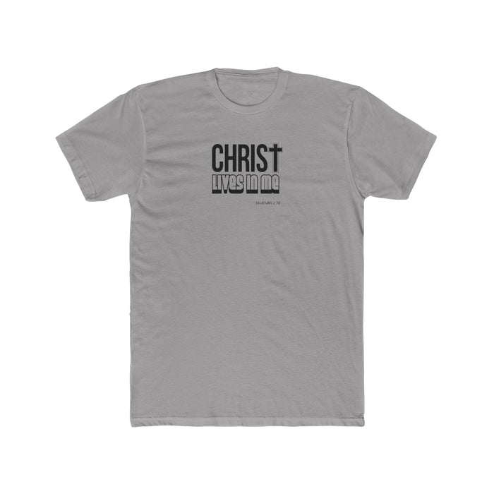 Christ Lives in Me Men's Cotton Crew Tee