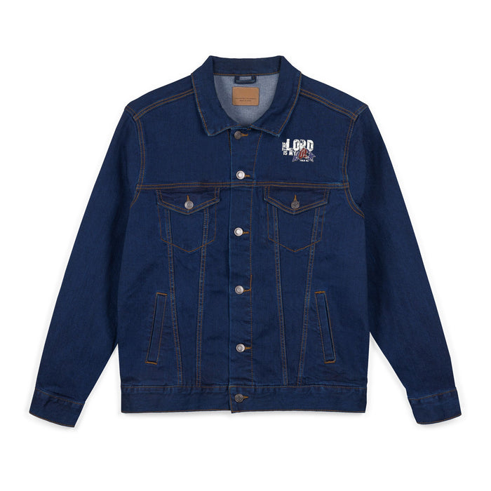 The Lord is My Rock with Back Design Stylish Unisex Denim Jacket