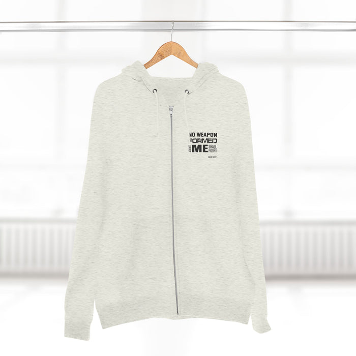 No Weapon Formed Against Me Shall Prosper Unisex Zip Hoodie