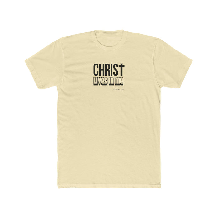 Christ Lives in Me Men's Cotton Crew Tee