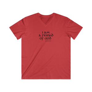 I am a Friend of God Men's Fitted V-Neck Short Sleeve Tee