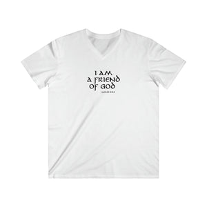 I am a Friend of God Men's Fitted V-Neck Short Sleeve Tee