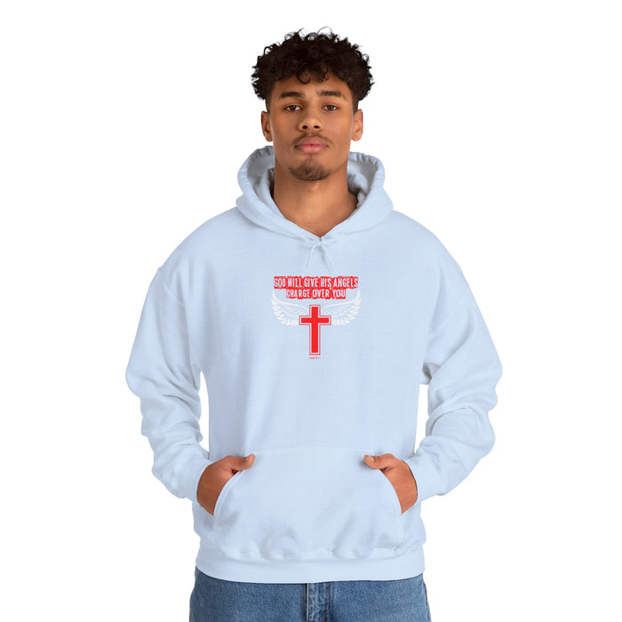 God Will Give His Angels Charge Over You Men’s Unisex Heavy Blend™ Hooded Sweatshirt