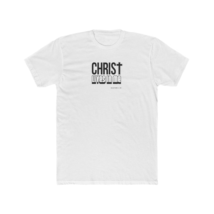 Christ Lives in Me Men's Cotton Crew Tee