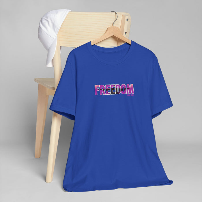 Freedom Graphic Tee — Bold Pink Gradient "FREEDOM" T-Shirt