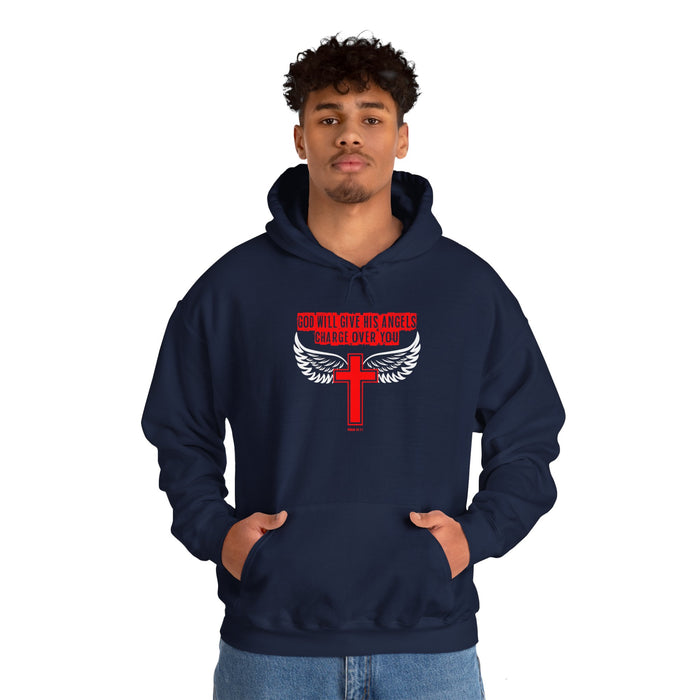 God Will Give His Angels Charge Over You Men’s Unisex Heavy Blend™ Hooded Sweatshirt