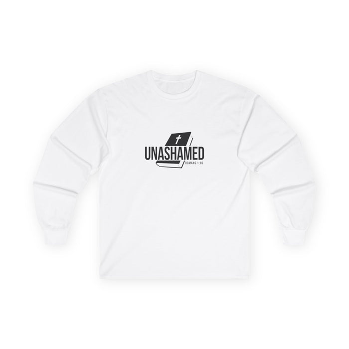 Unashamed Women’s Unisex Long Sleeve Tee - Unashamed Faith Shirt for Believers, Christian Apparel, Inspirational Gift, Casual Wear, Spiritual Fashion