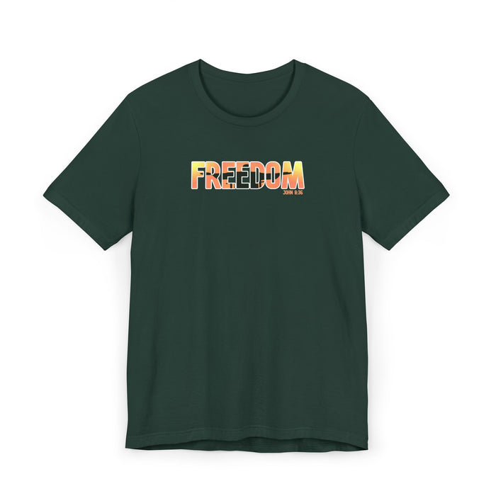 Freedom Sunset T-Shirt — Minimalist Pride Freedom Graphic Tee