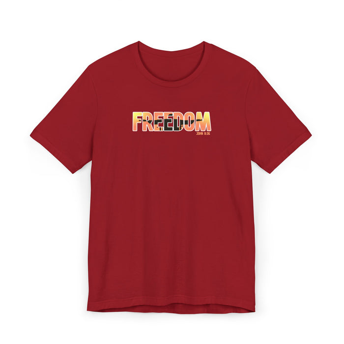 Freedom Sunset T-Shirt — Minimalist Pride Freedom Graphic Tee