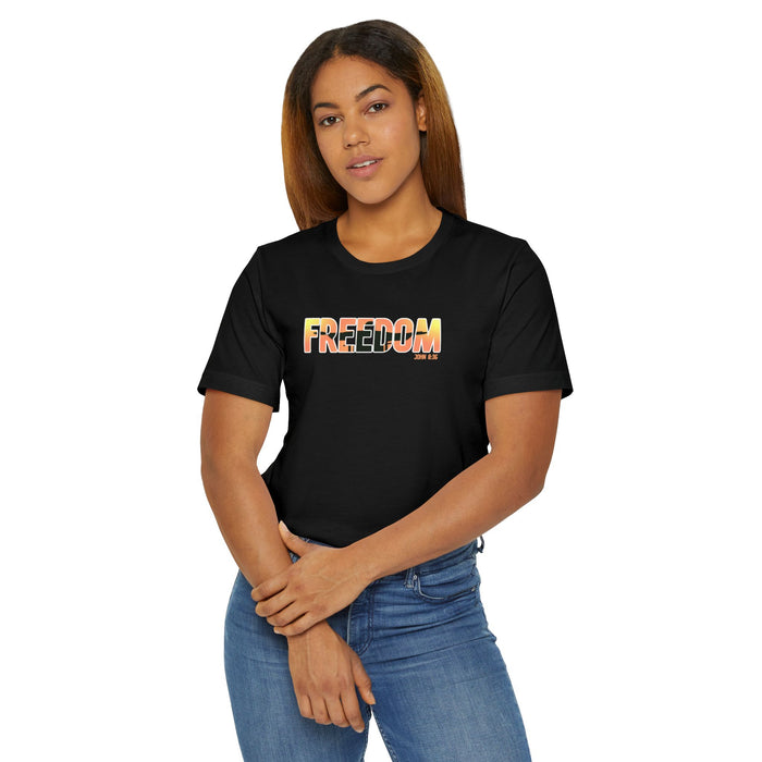 Freedom Sunset T-Shirt — Minimalist Pride Freedom Graphic Tee