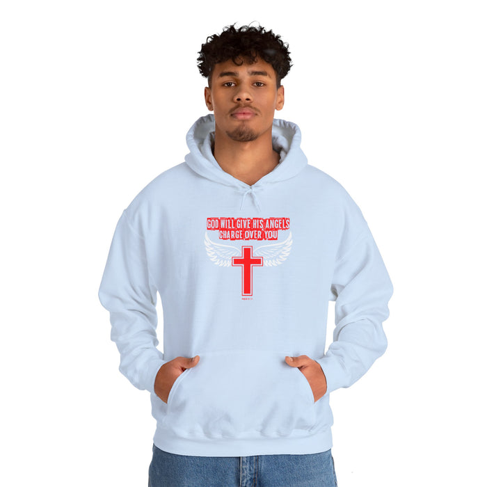 God Will Give His Angels Charge Over You Men’s Unisex Heavy Blend™ Hooded Sweatshirt