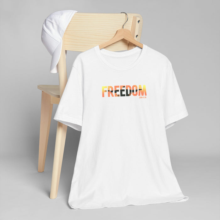 Freedom Sunset T-Shirt — Minimalist Pride Freedom Graphic Tee