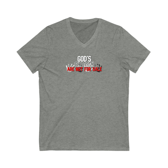 God’s Children are Not for Sale Unisex Jersey Short Sleeve V-Neck Tee