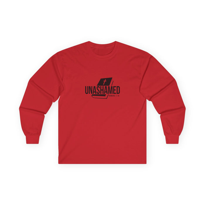 Unashamed Women’s Unisex Long Sleeve Tee - Unashamed Faith Shirt for Believers, Christian Apparel, Inspirational Gift, Casual Wear, Spiritual Fashion