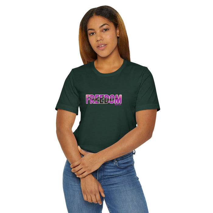 Freedom Graphic Tee — Bold Pink Gradient "FREEDOM" T-Shirt