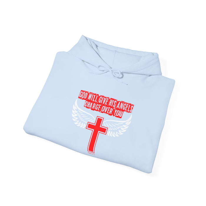 God Will Give His Angels Charge Over You Men’s Unisex Heavy Blend™ Hooded Sweatshirt