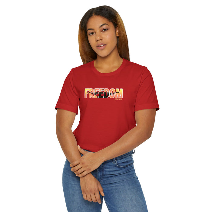 Freedom Sunset T-Shirt — Minimalist Pride Freedom Graphic Tee