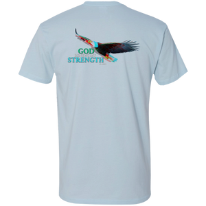 God Renews My Strength Men’s Premium Short Sleeve T-Shirt (Back Design)