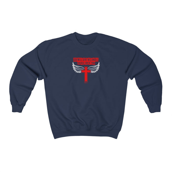 God Will Give His Angels Charge Over You Men’s Unisex Heavy Blend™ Crewneck Sweatshirt