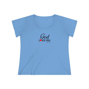 God Loves You Women's Curvy Tee