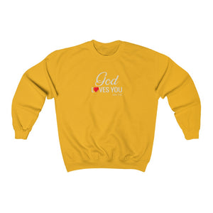 God Loves You Women Unisex Heavy Blend™ Crewneck Sweatshirt