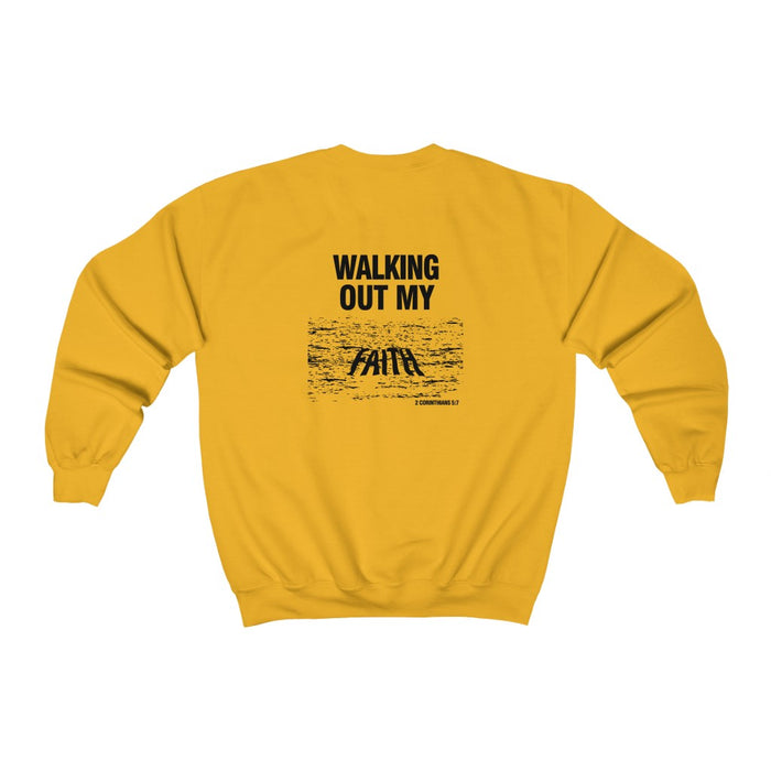 Walking Out My Faith Women’s  Heavy Blend™ Crewneck Sweatshirt (back design)