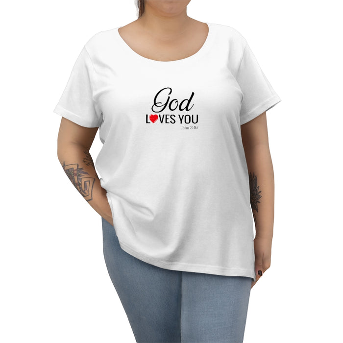 God Loves You Women's Curvy Tee