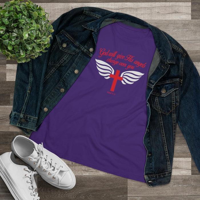 God Will Give His Angels Charge Over You Women's Premium Tee