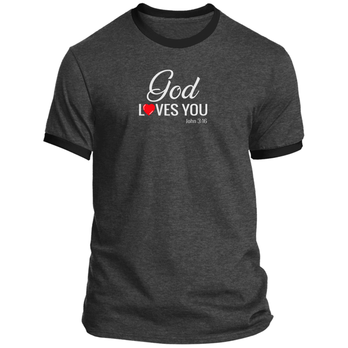 God Loves You Men’s Ringer Tee