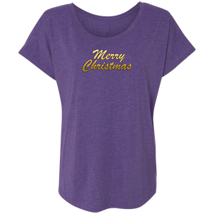 Merry Christmas Ladies Triblend Tee
