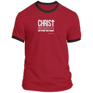 Christ Lives in Me Men’s Ringer Tee