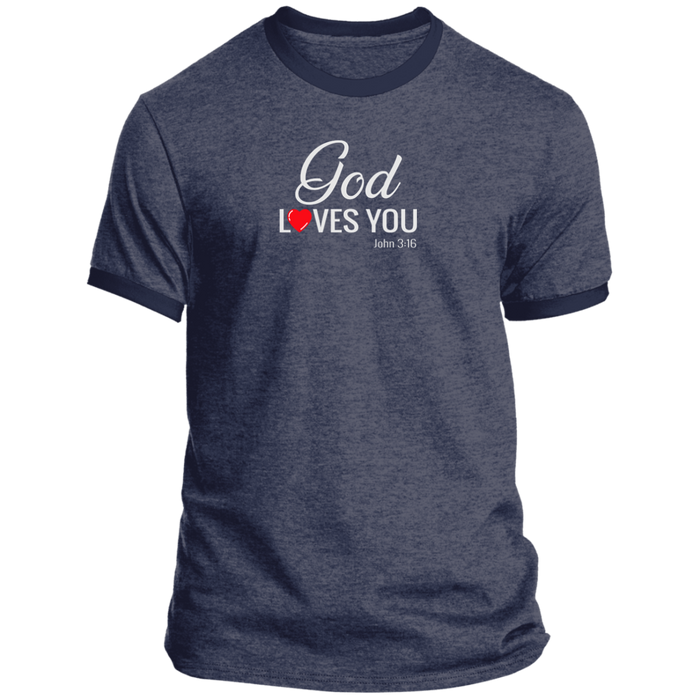 God Loves You Men’s Ringer Tee