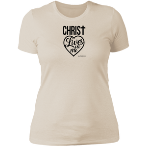 Christ Lives in Me Ladies Boyfriend Tee Shirt