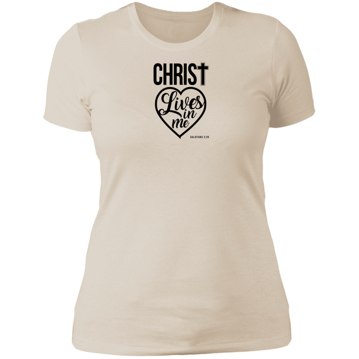 Christ Lives in Me Ladies Boyfriend Tee Shirt